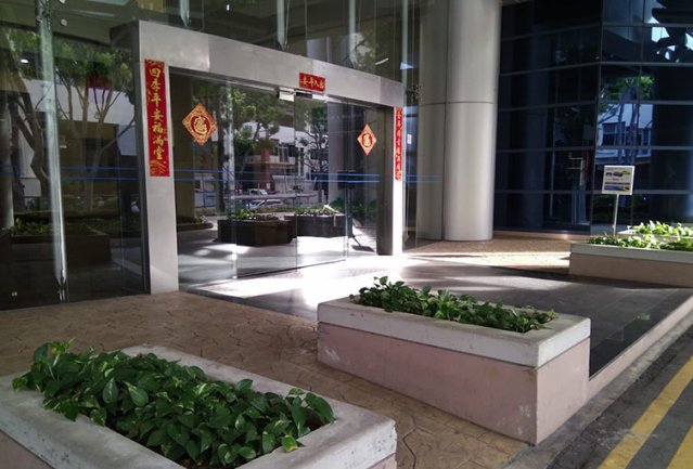 The entrance area to Jotron Asia's office in Singapore.