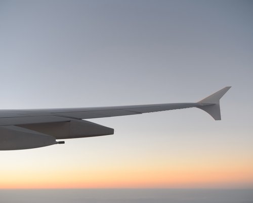 Aircraft wing during flight.