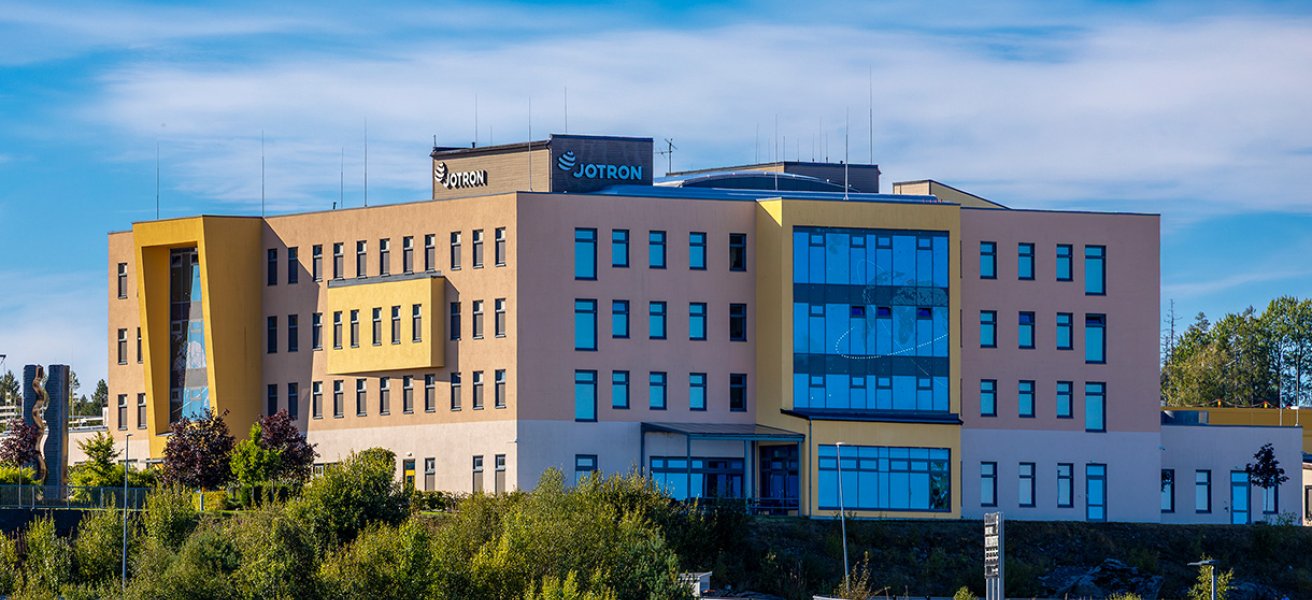 The exterior of the Jotron building.