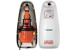 Tron40AIS EPIRB with float-free heating bracket.