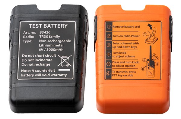 Emergency and test batteries for Tron TR30 AIR.