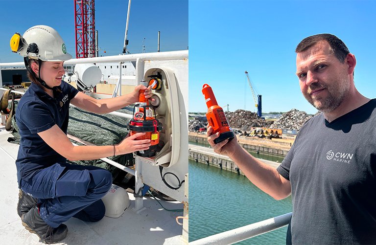 CWN employees holding Jotron EPRIBS.